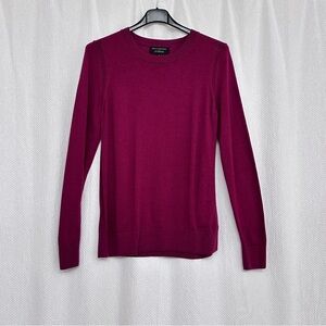BR Merino Wool Women's Dark Fuchsia Crew Neck Sweater